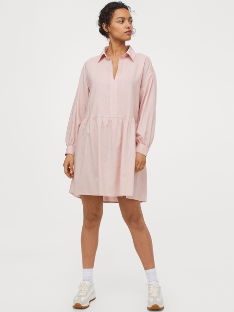 

H&M Women Pink Solid Airy dress