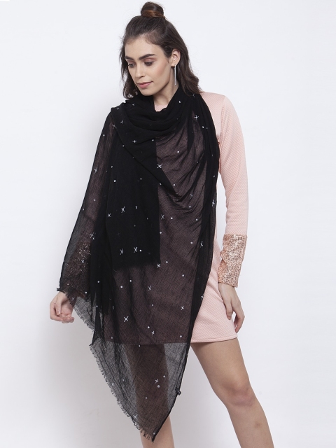 

J Style Women Black Printed Stole