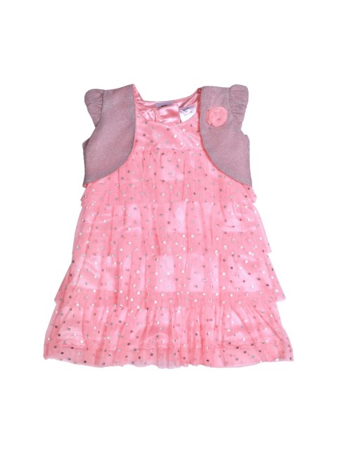 

Doodle Girls Peach-Coloured Printed A-Line Dress