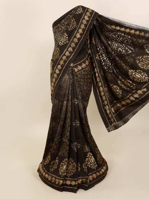 

Pothys Brown Pure Silk Dabu Printed Saree
