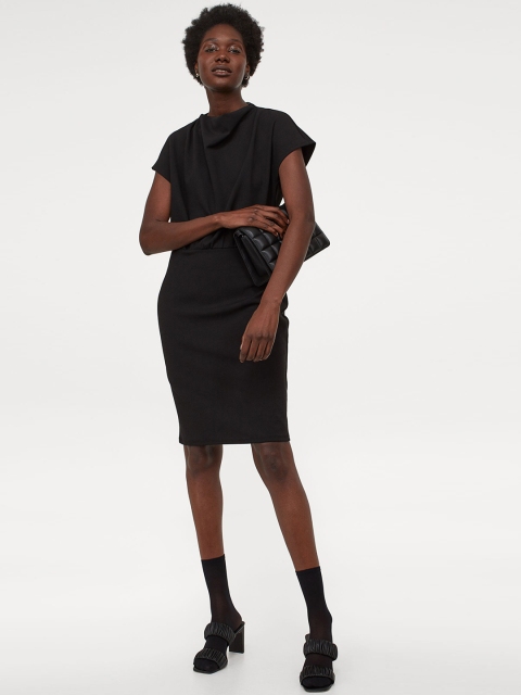 

H&M Women Black Solid Cap-sleeved Dress