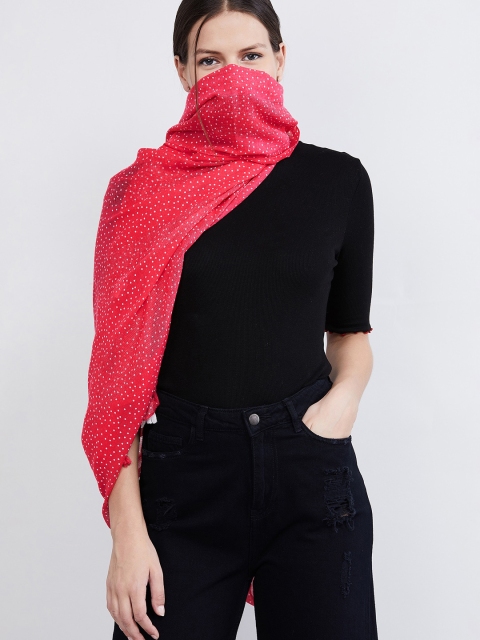 

max Women Pink & White Printed Scarf