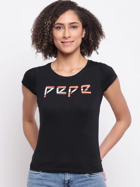

Pepe Jeans Women Black Solid Round Neck T-shirt