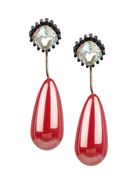 

Mali Fionna Red & Black Contemporary Drop Earrings
