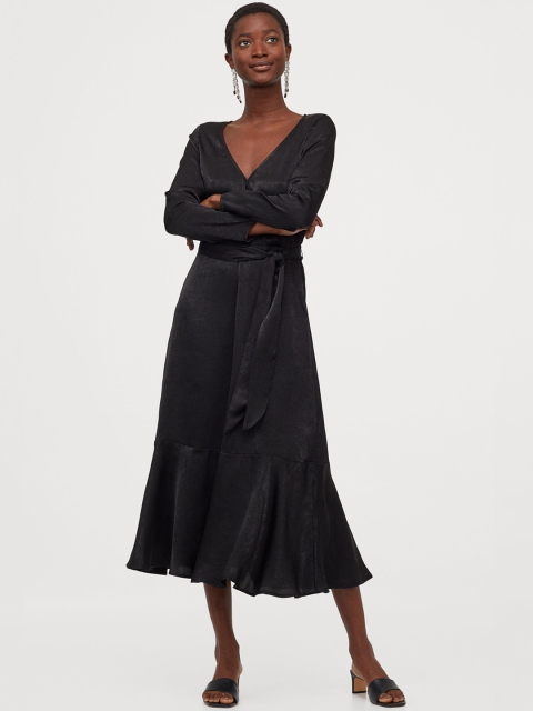 

H&M Women Black Shimmering Satin Dress