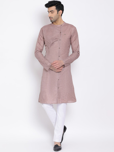 

DEVOILER Men Mauve Cotton Kurta
