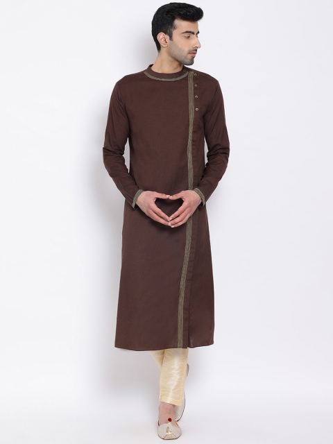 

DEVOILER Men Coffee Brown Kurta