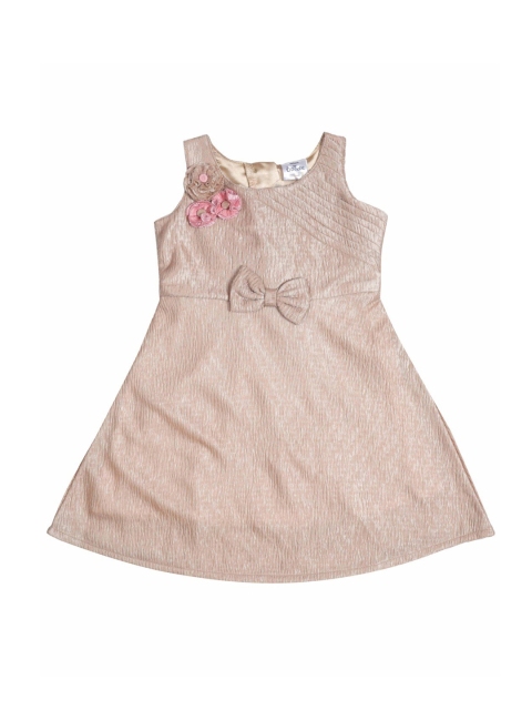 

Doodle Girls Gold-Toned Solid Fit and Flare Dress