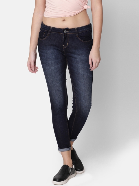 

ZHEIA Women Navy Blue Skinny Fit Mid-Rise Clean Look Stretchable Jeans