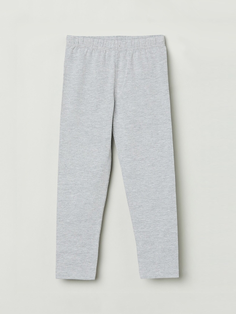 

max Girls Grey Solid Ankle Length Leggings