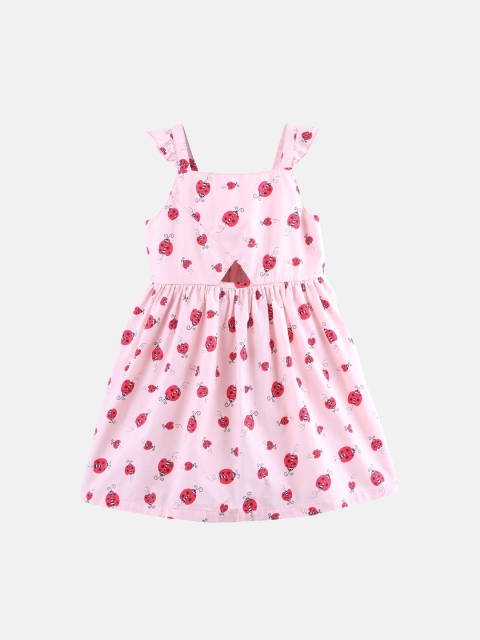 

Beebay Girls Pink Printed A-Line Dress