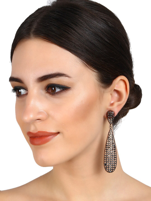 

Mali Fionna Gold-Toned Contemporary Drop Earrings