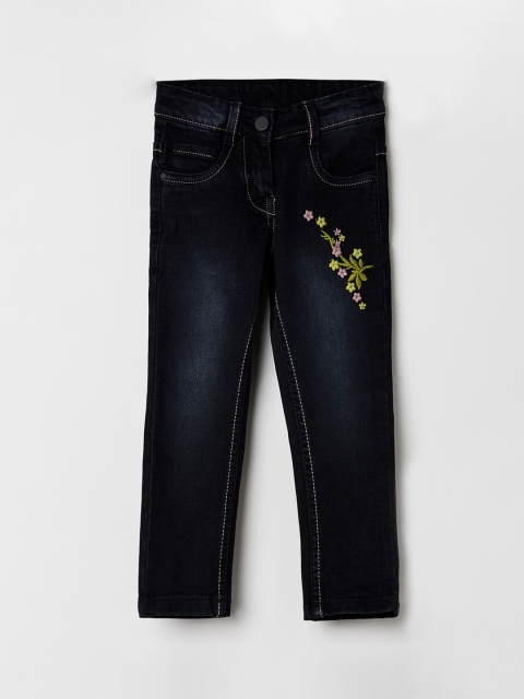 

max Girls Black Regular Fit Mid-Rise Clean Look Stretchable Jeans