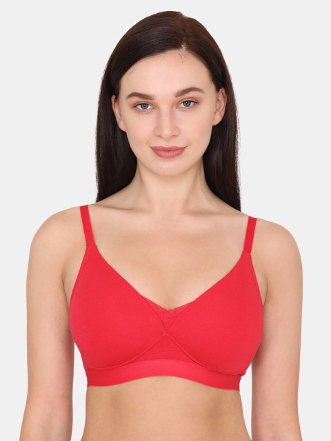 

Zivame Red Solid Non-Wired Lightly Padded T-shirt Bra