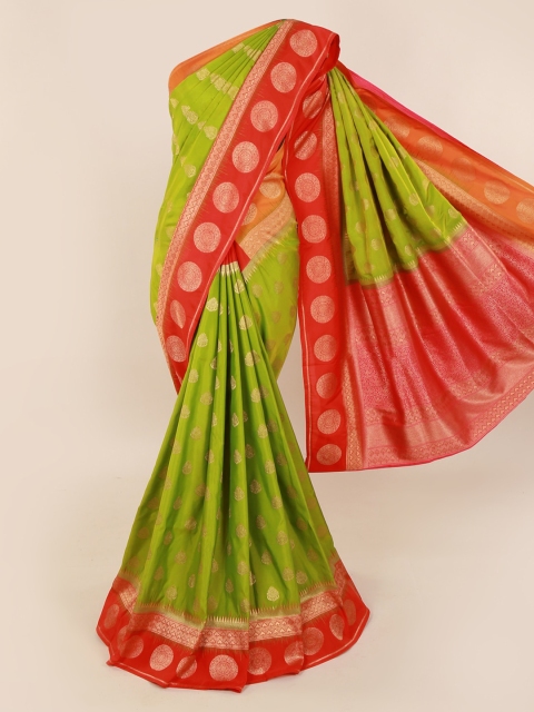 

Pothys Green & Pink Pure Silk Woven Design Saree