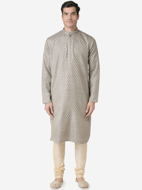 

TABARD Men Grey Woven Design Straight Kurta