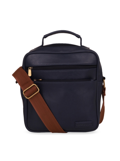 

Lapis O Lupo Men Blue & Brown Solid Messenger Bag