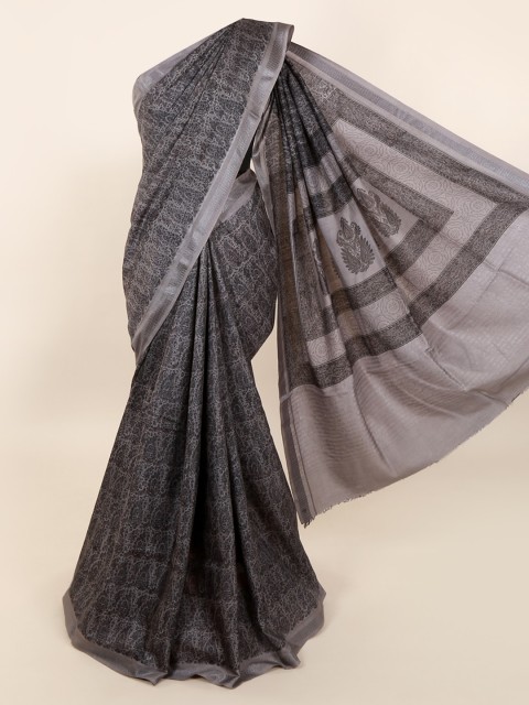 

Pothys Grey Printed Pure Silk Saree