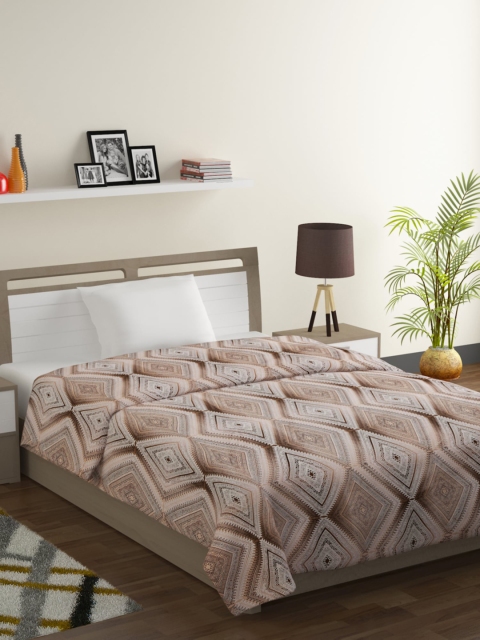 

SWAYAM Brown & White Ethnic Motifs Mild Winter 150 GSM Single Bed Comforter