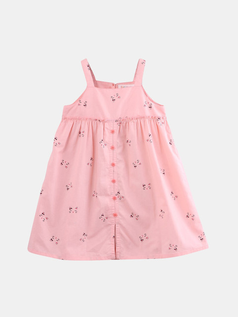 

Beebay Girls Pink Printed A-Line Dress