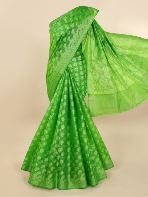 

Pothys Green Pure Silk Woven Design Tussar Saree