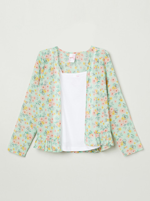

max Girls Green Printed Top