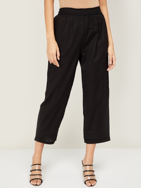 

Melange by Lifestyle Women Black Regular Fit Solid Culottes