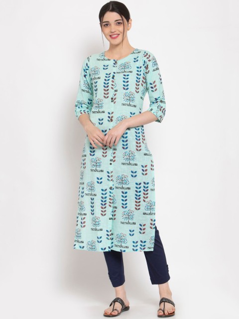 

ALC Creations Blue Floral Printed Kurta