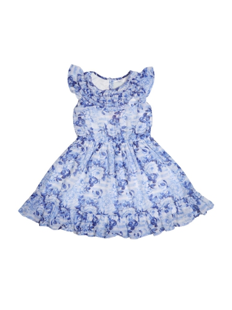 

Doodle Girls Blue Printed Fit and Flare Dress