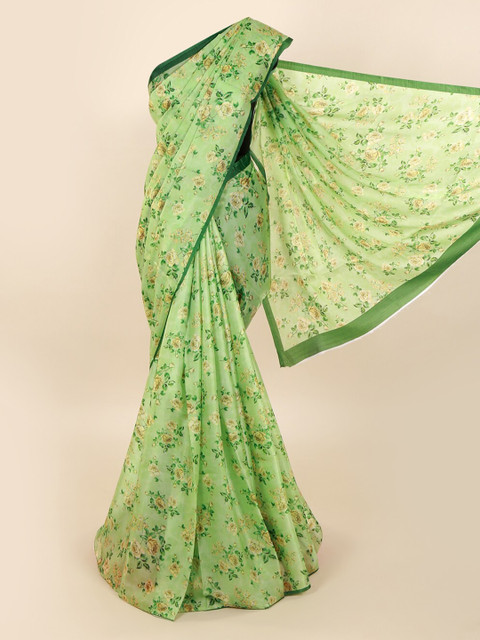 

Pothys Green Phulkari Printed Pure Silk Saree