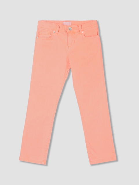 

The Childrens Place Girls Peach-Coloured Slim Fit Jeans