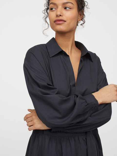 

H&M Women Black Solid Airy Dress