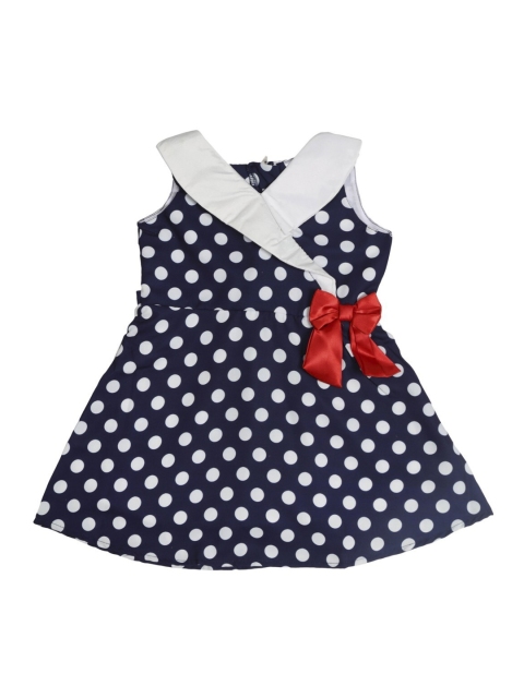 

Doodle Girls Navy Blue Printed Fit and Flare Dress