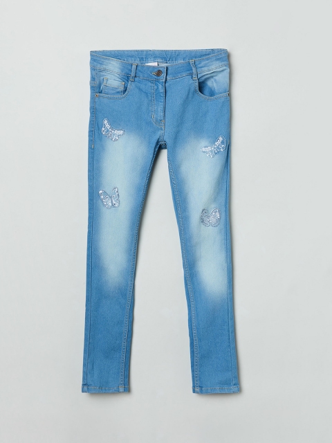 

max Girls Blue Regular Fit Mid-Rise Mildly Distressed Jeans