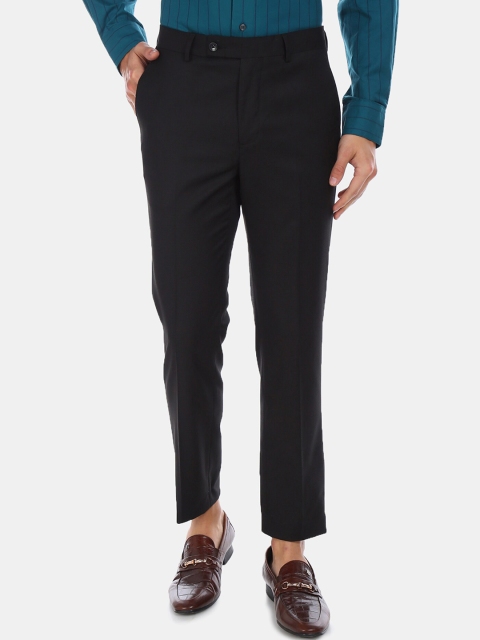 

Arrow Men Black Regular Fit Self Design Regular Trousers