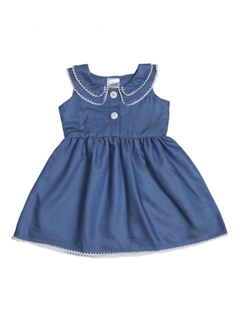 

Doodle Girls Blue Solid Fit and Flare Dress