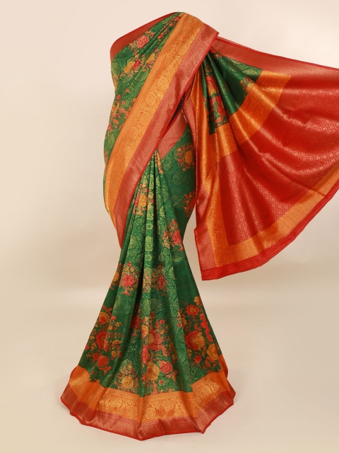

Pothys Green Pure Silk Woven Design Banarasi Saree