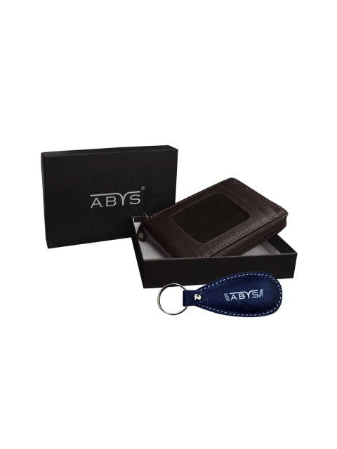 

ABYS Unisex Genuine Leather Accessory Gift Set, Coffee brown