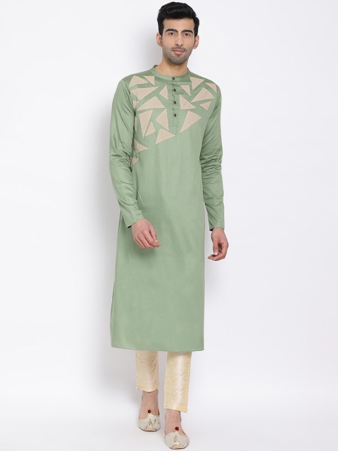

DEVOILER Green Yoke Design Straight Kurta
