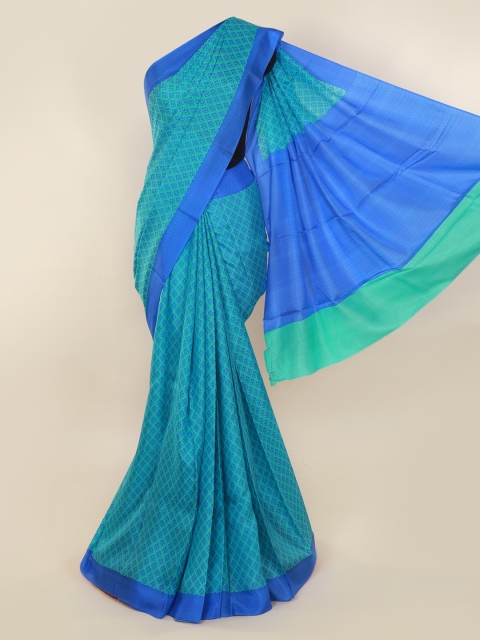 

Pothys Blue Pure Silk Solid Bagh Saree