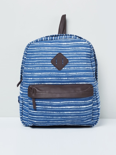 

max Women Blue & White Striped Backpack