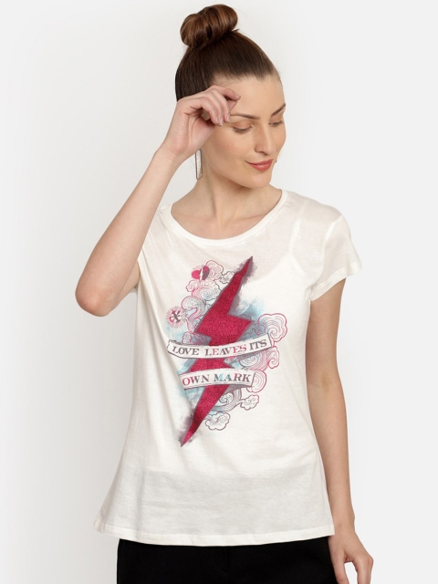 

Free Authority Women Off-White Harry Potter Print Round Neck T-shirt