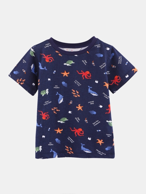 

Beebay Boys Navy Blue Printed Round Neck T-shirt