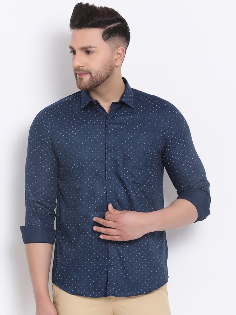 

Turtle Men Navy Navy Blue Slim Fit Printed Casual Shirt
