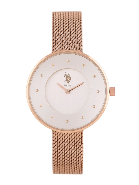 

U.S. Polo Assn. Women White & Rose Gold Analogue Watch USWAT0065