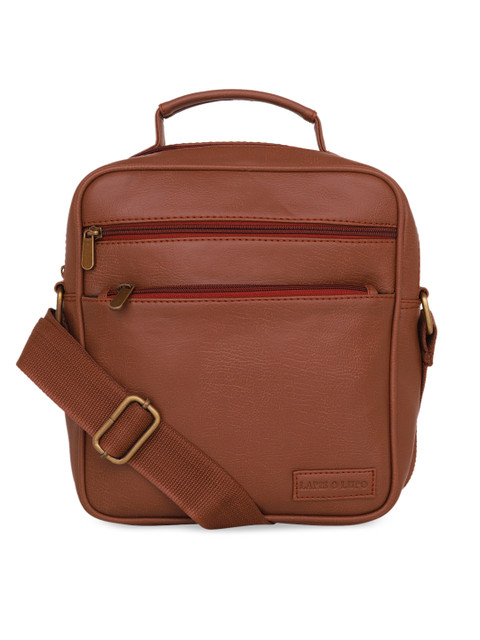 

Lapis O Lupo Men Tan Brown Solid Messenger Bag