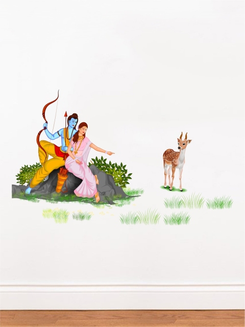 

rawpockets Blue & Yellow God Ram and Seetha Wall Sticker