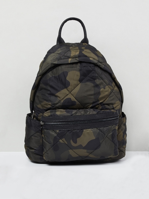 

max Men Green & Brown Camouflage Printed Backpack