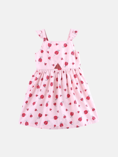 

Beebay Girls Pink Printed A-Line Dress