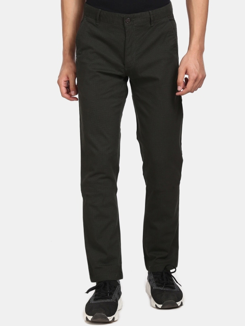 Arrow Sport Men Olive Green Regular Fit Solid Regular Trousers